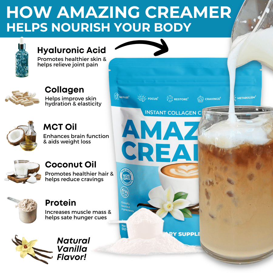 Scoop, Stir and Fight Aging with Amazing Creamer. Packed with Collagen
