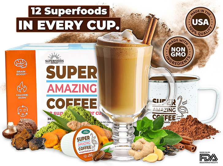 Super Amazing Coffee™ 12 Superfoods In Every Tasty Cup.